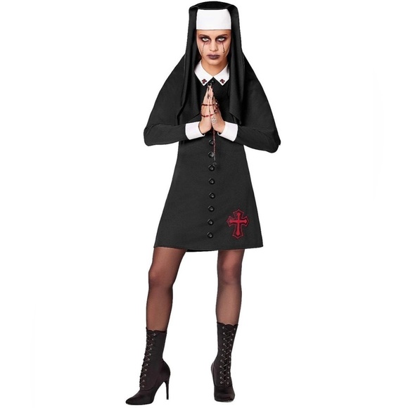 Unholy Nun Halloween Cosplay Comic Con Costume SZ Small 4-6 - Picture 2 of 16